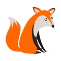 Cute red Fox. Sitting Fox. Vector illustration isolated on a white background. Royalty Free Stock Photo